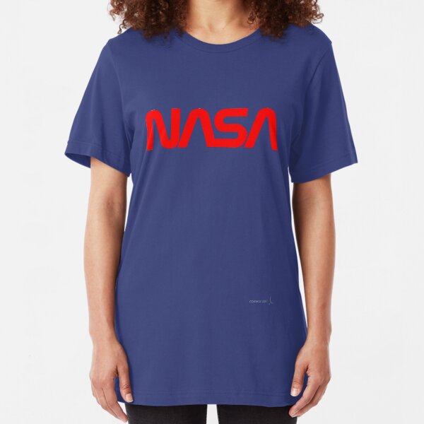 NASA Worm red Slim Fit T-Shirt