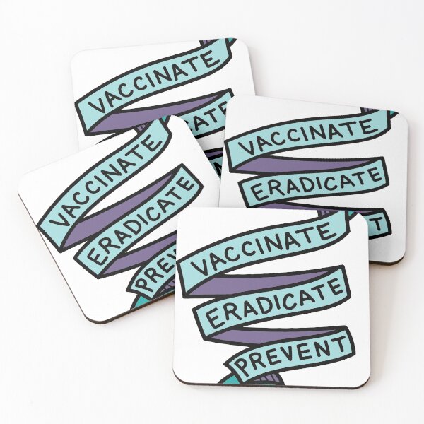 Item preview, Vaccinate Eradicate Prevent Public Health Sticker Colorful Scroll Tattoo Design designed and sold by Mariah Quick.