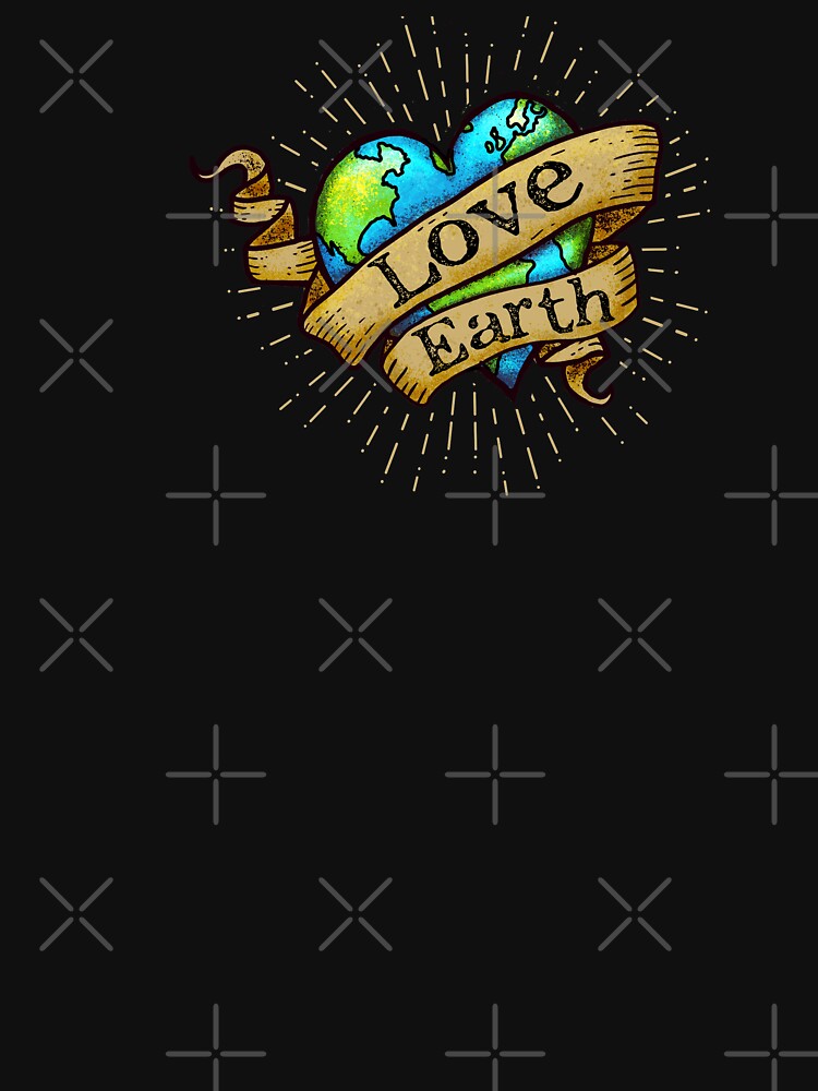 Thumbnail 7 of 7, Essential T-Shirt, Love Earth - Hipster, Tattoo Earth Heart designed and sold by jitterfly.