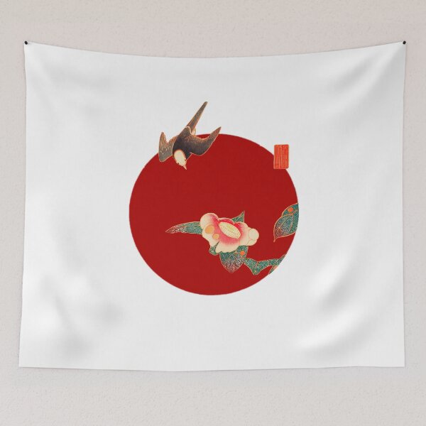 Item preview, Japanese Flag - Swallow and Camellia designed and sold by weavernap.
