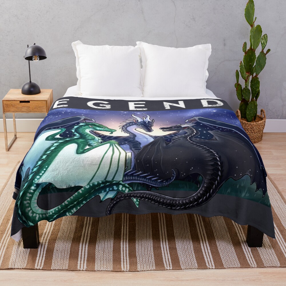 Wings of Fire - Legends - Fathom, Darkstalker, Clearsight Throw Blanket