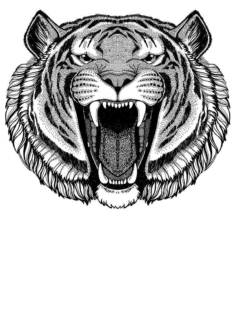 Vector illustration of angry tiger head mascot. | CanStock