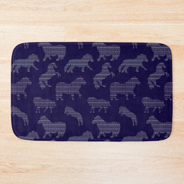 Item preview, Shetland Fairisle Dancing Ponies - Dark blue designed and sold by Juliewdesigns.
