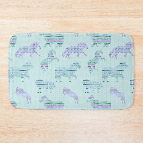 Item preview, Shetland Fairisle Dancing Ponies - Light blue designed and sold by Juliewdesigns.