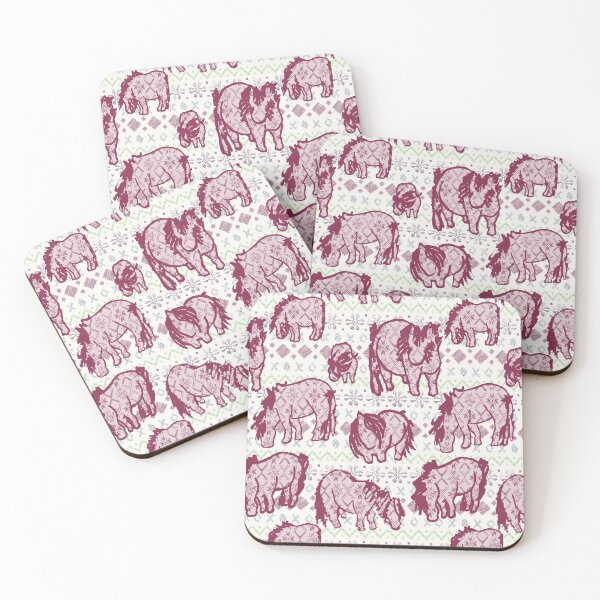 Item preview, Fairisle Shetland Ponies - Red designed and sold by Juliewdesigns.