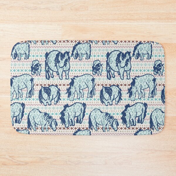 Item preview, Fairisle Shetland Ponies - Blue designed and sold by Juliewdesigns.