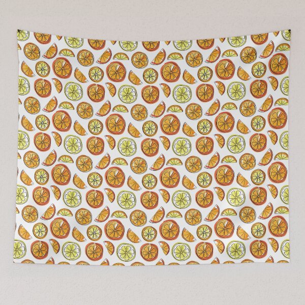 Item preview, Oranges and Lemons Pattern - Illustrated Citrus Fruits designed and sold by whyitsme.