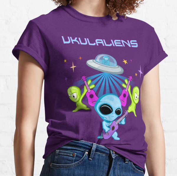 Ukulaliens Ukulele Club Original Logo With Text Classic T-Shirt