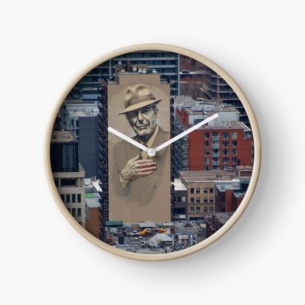 Leonard Cohen Mural Montreal Clock