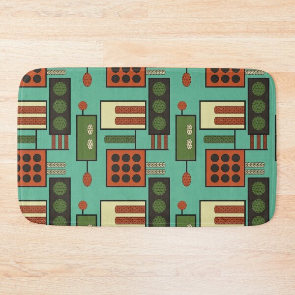 Item preview, Geodesic Forms Abstract Engineering Pattern - Seafoam Green Rust designed and sold by whyitsme.