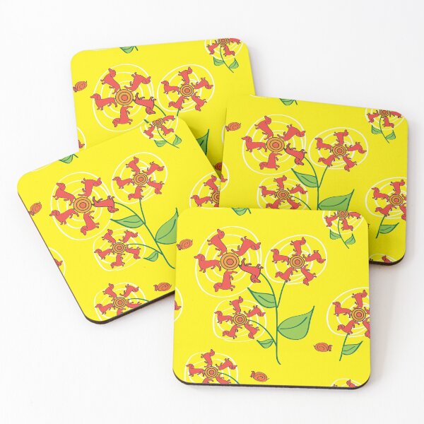 Item preview, Doxie Flower - Dachshund, Dog, Weiner Dog Pattern yellow designed and sold by whyitsme.