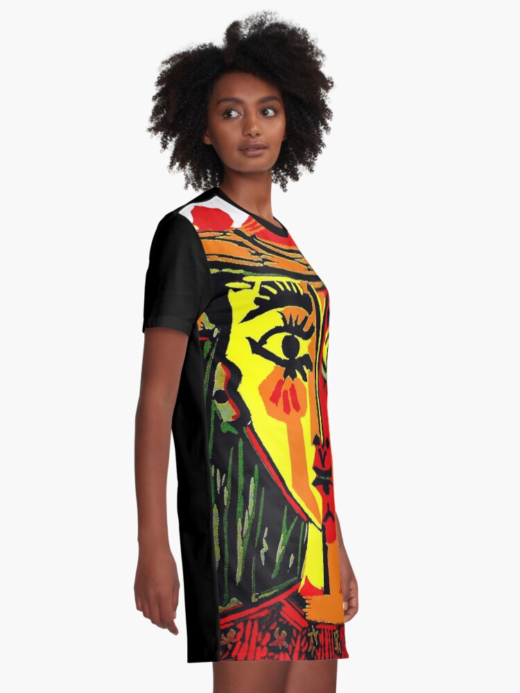 Alternate view of LADY in RED : Vintage Abstract Fantasy Painting Print Graphic T-Shirt Dress