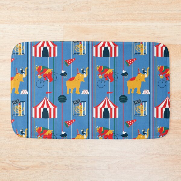 Item preview, Retro Circus - Bears Elephant, circus Tent -Blue Pattern designed and sold by whyitsme.