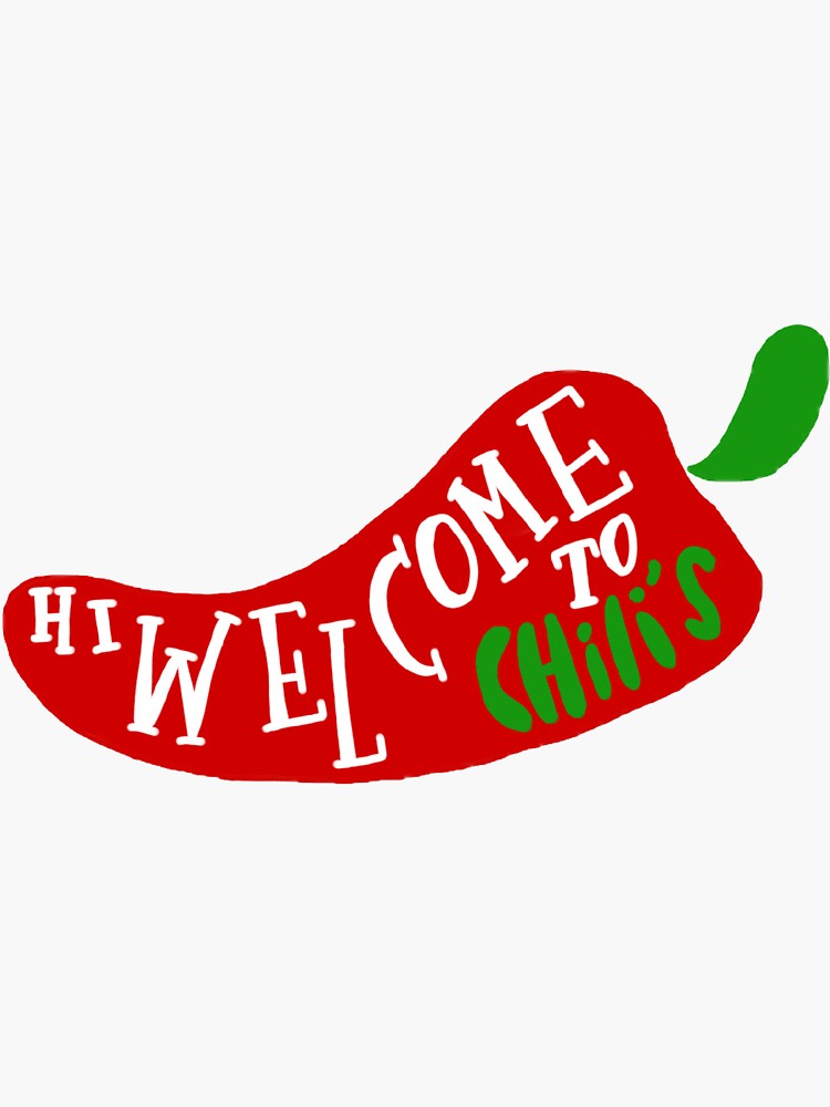 "hi to chili’s" Sticker for Sale by KateSinclair Redbubble
