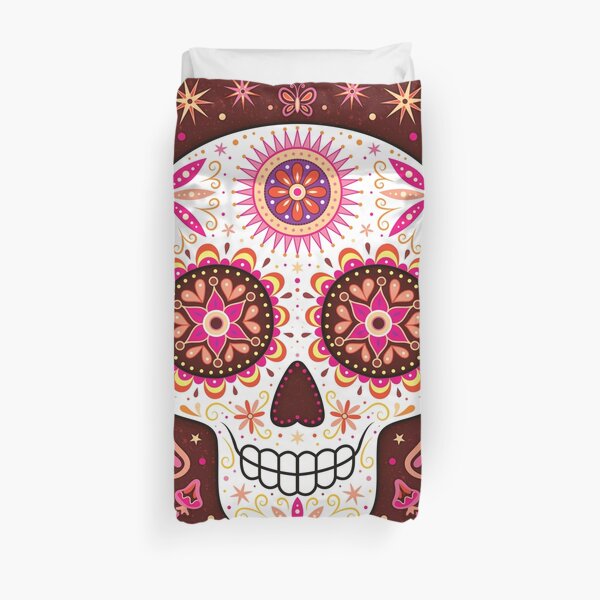 Sugar Skull Art - Day of the Dead Sugar Skull Art by Thaneeya McArdle Duvet Cover