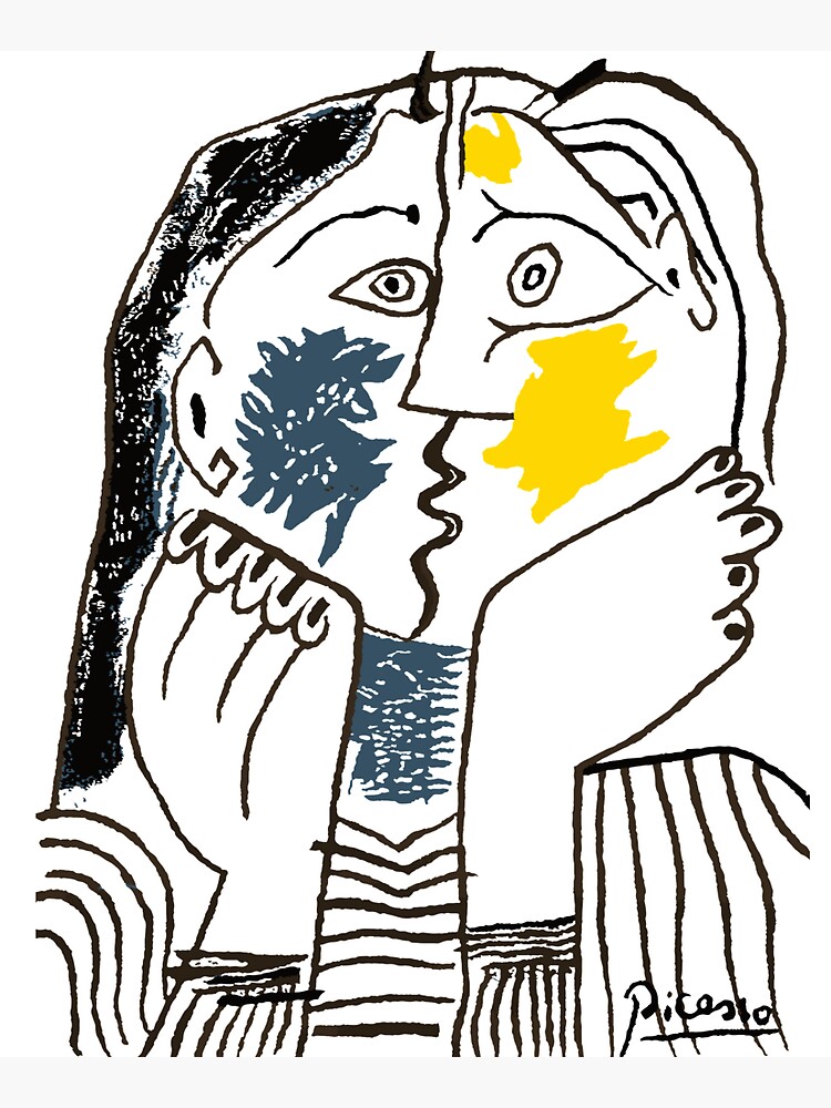 Pablo Picasso The Kiss 1979 Artwork Reproduction For T Shirt, Framed Prints by clothorama
