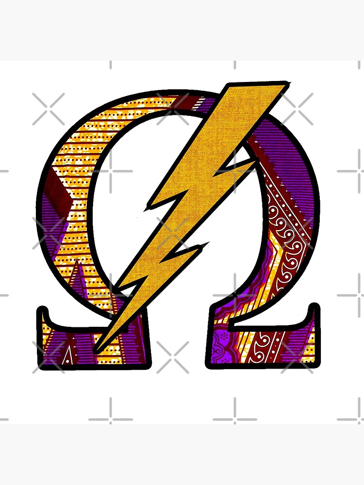 "Omega sign and lightning bolt Purple and Gold African ...