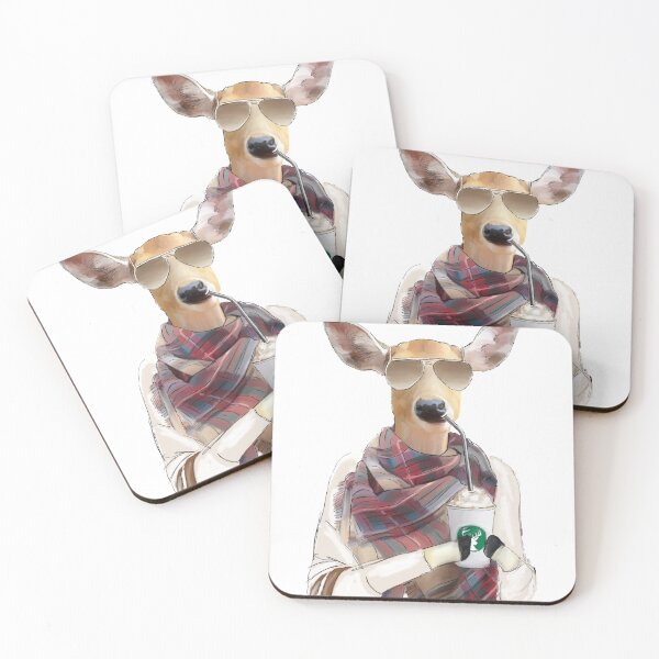 Item preview, Basic White Tailed Deer Drinking Pumpkin Spiced Latte designed and sold by Marie Jeffrey.