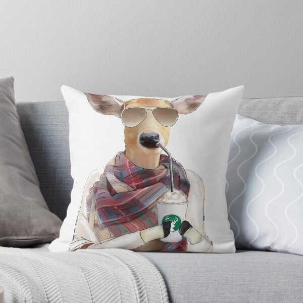 Item preview, Basic White Tailed Deer Drinking Pumpkin Spiced Latte designed and sold by Marie Jeffrey.