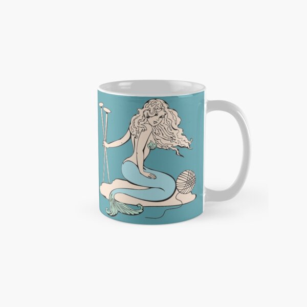 Tattoo mermaid yarn knitting needles Classic Mug
