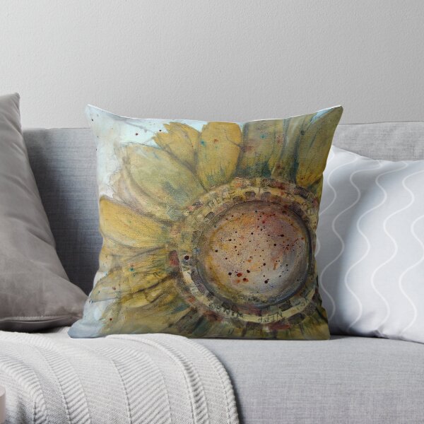 Flower grunge Throw Pillow