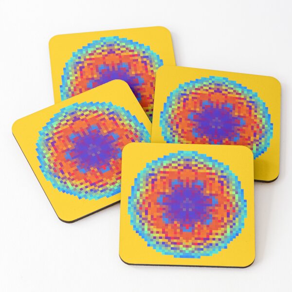 Item preview, Random Colorful Pixel Flower Mandala designed and sold by Dator-Abstracts.