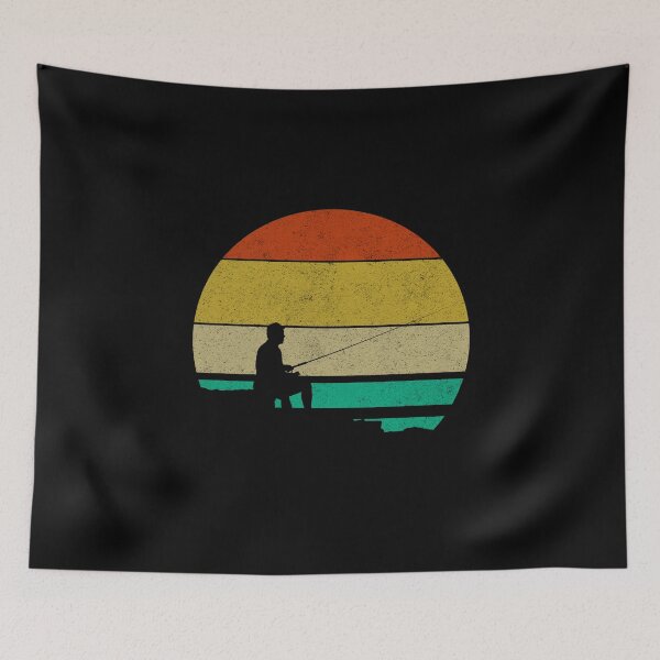 Item preview, Distressed Retro Vintage Fisherman designed and sold by Cat Lady Designs.