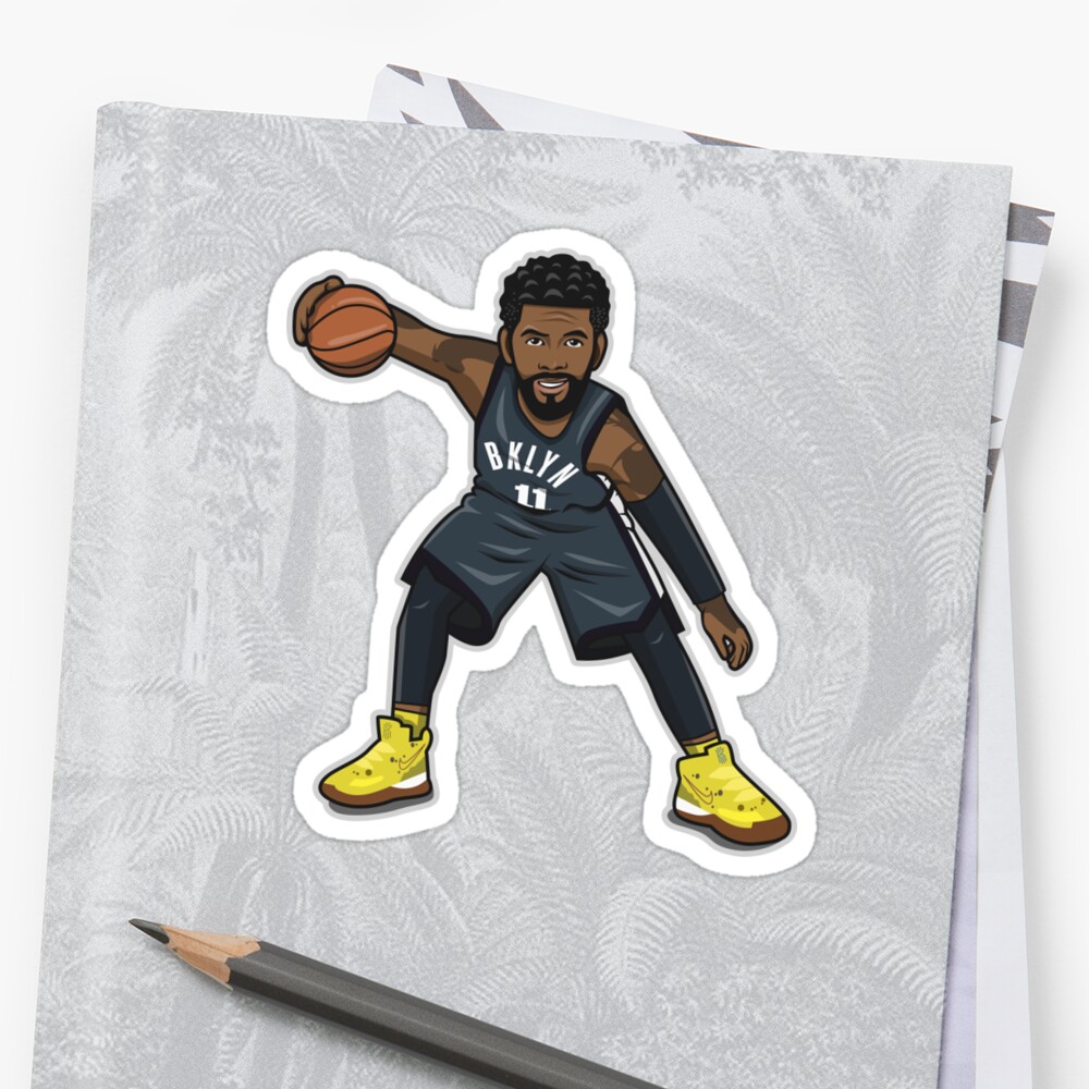 "Kyrie Irving Cartoon Style Nets" Sticker by rayd3rd | Redbubble