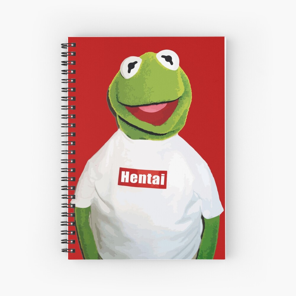 Kermit With Supreme Hentai Shirt Hardcover Journal By The Savster Redbubble