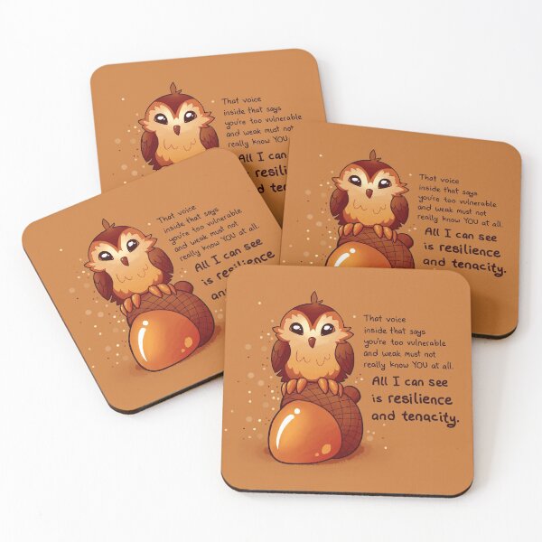 Item preview, "All I Can See is Resilience" Tiny Acorn Owl designed and sold by thelatestkate.