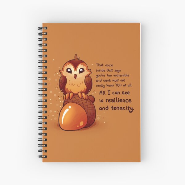 Aperçu de l'œuvre "Tout ce que je peux voir, c'est la résilience" Petit hibou gland créée et vendue par thelatestkate.