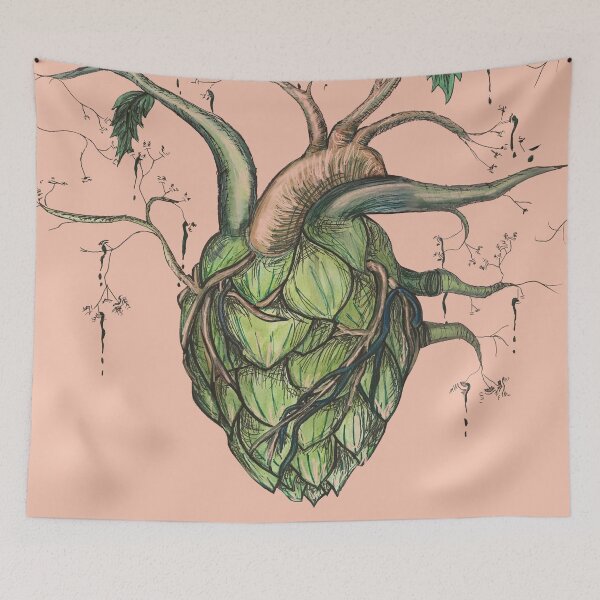 Item preview, Hops Heart Pink designed and sold by Marie Jeffrey.
