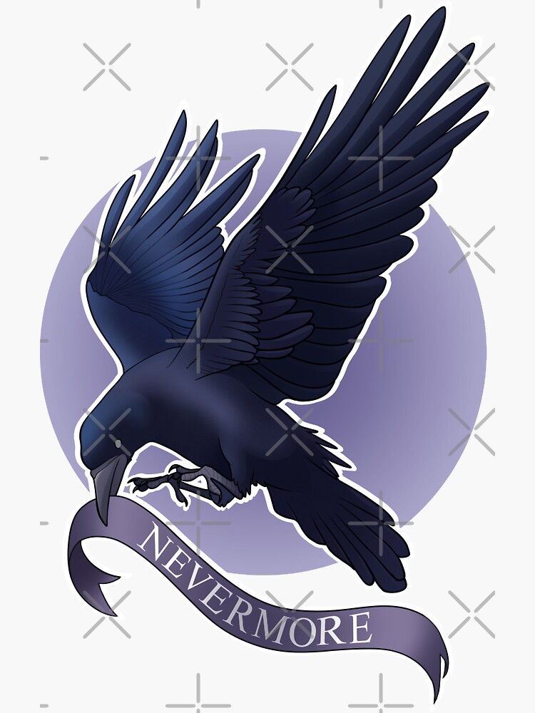 nevermore-raven-sticker-for-sale-by-rominatulips-redbubble