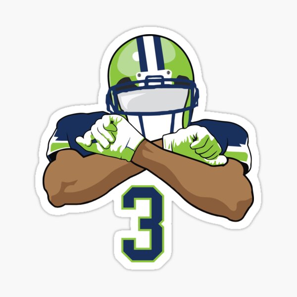 Russell Wilson Square Jersey Sticker Sticker for Sale by