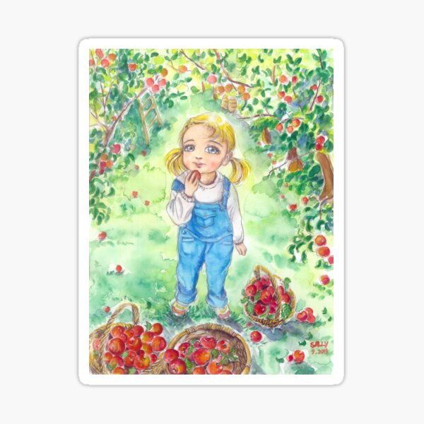 Apple picking Sticker