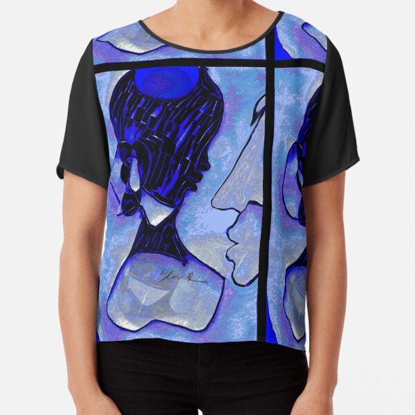 Perfume Botticelli in Black and Blue Chiffon Top