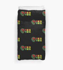 Red lion green mane waka waka geek funny nerd Duvet Cover