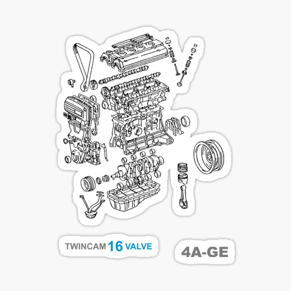 Toyota 4A-GE Explode Sticker