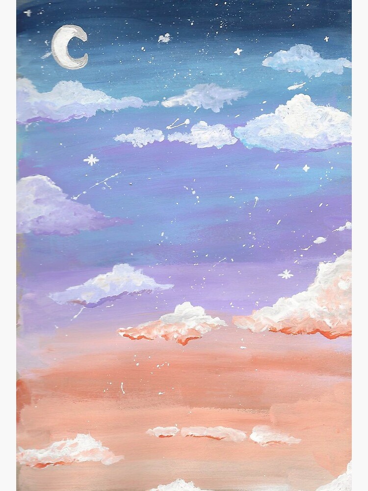 Sunset And Clouds Painting Postcard By Clairek17 Redbubble