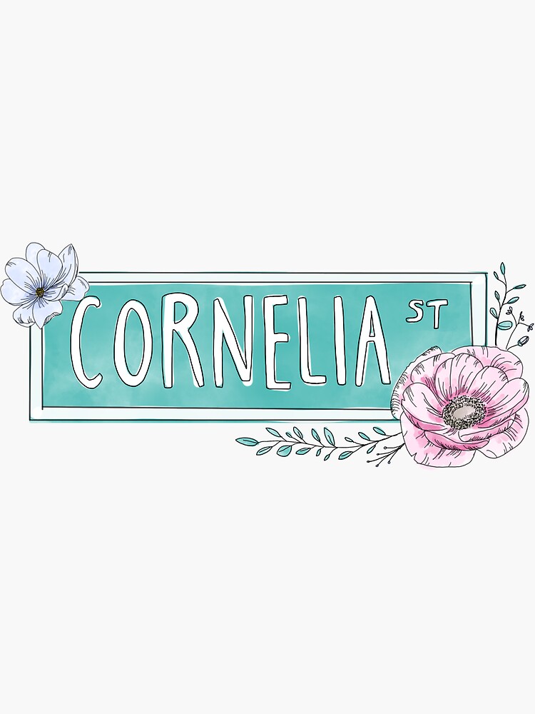 Watercolor Floral Cornelia Street Sign | Pink Palette
