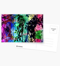 Abstract forest rainbow leaves Postcards