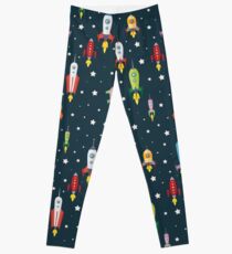 cartoon spaceships launch Leggings