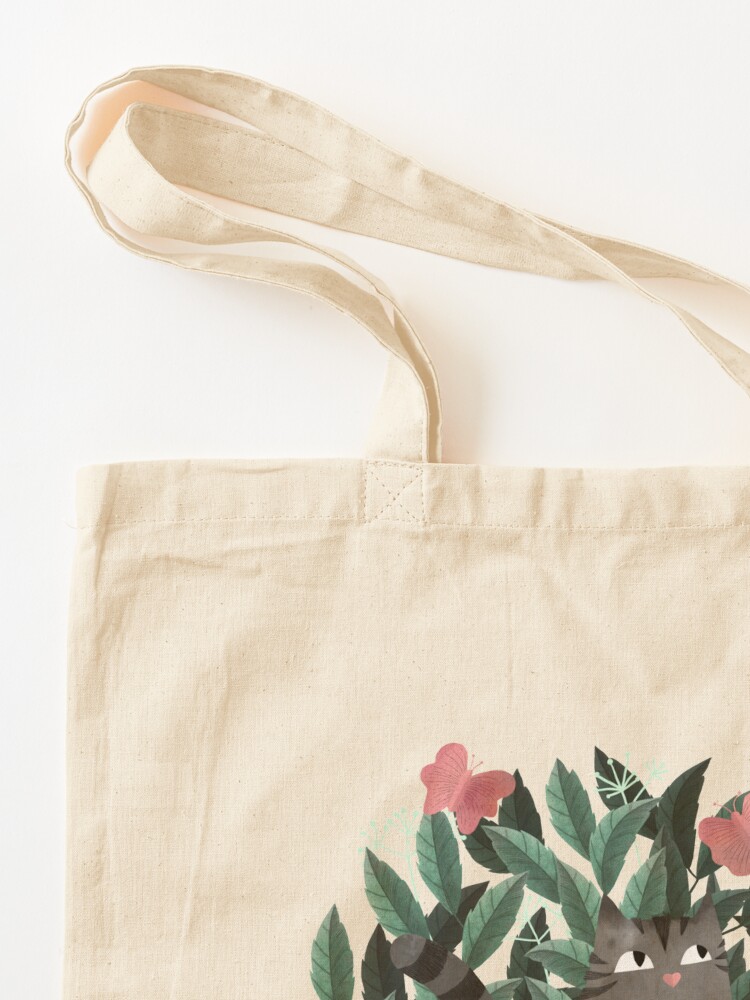 Alternate view of Butterfly Garden (Tabby Cat Version) Tote Bag