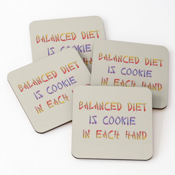 Item preview, Balanced diet is cookie in each hand. designed and sold by Squirrox.