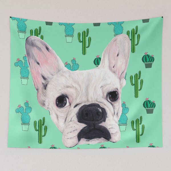 Item preview, Frenchie pug and cactus designed and sold by Apatche Revealed.