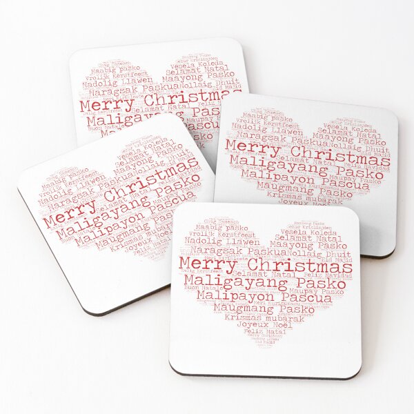 Item preview, merry christmas in different languages word cloud heart designed and sold by atevern.