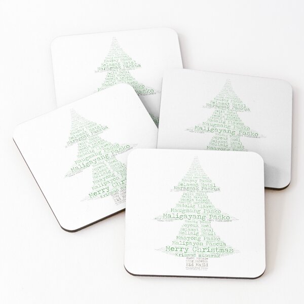 Item preview, merry christmas in different languages word cloud christmas tree designed and sold by atevern.