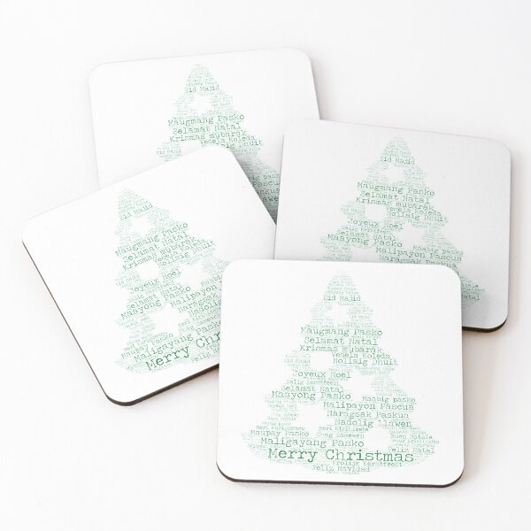 Item preview, merry christmas in different languages word cloud christmas tree designed and sold by atevern.