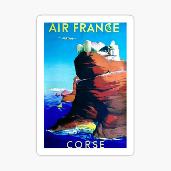 Vintage Corse France Travel 1949 Sticker