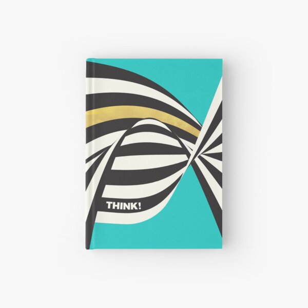 THINK! – Wavy Stripes on Luxury Blue Hardcover Journal